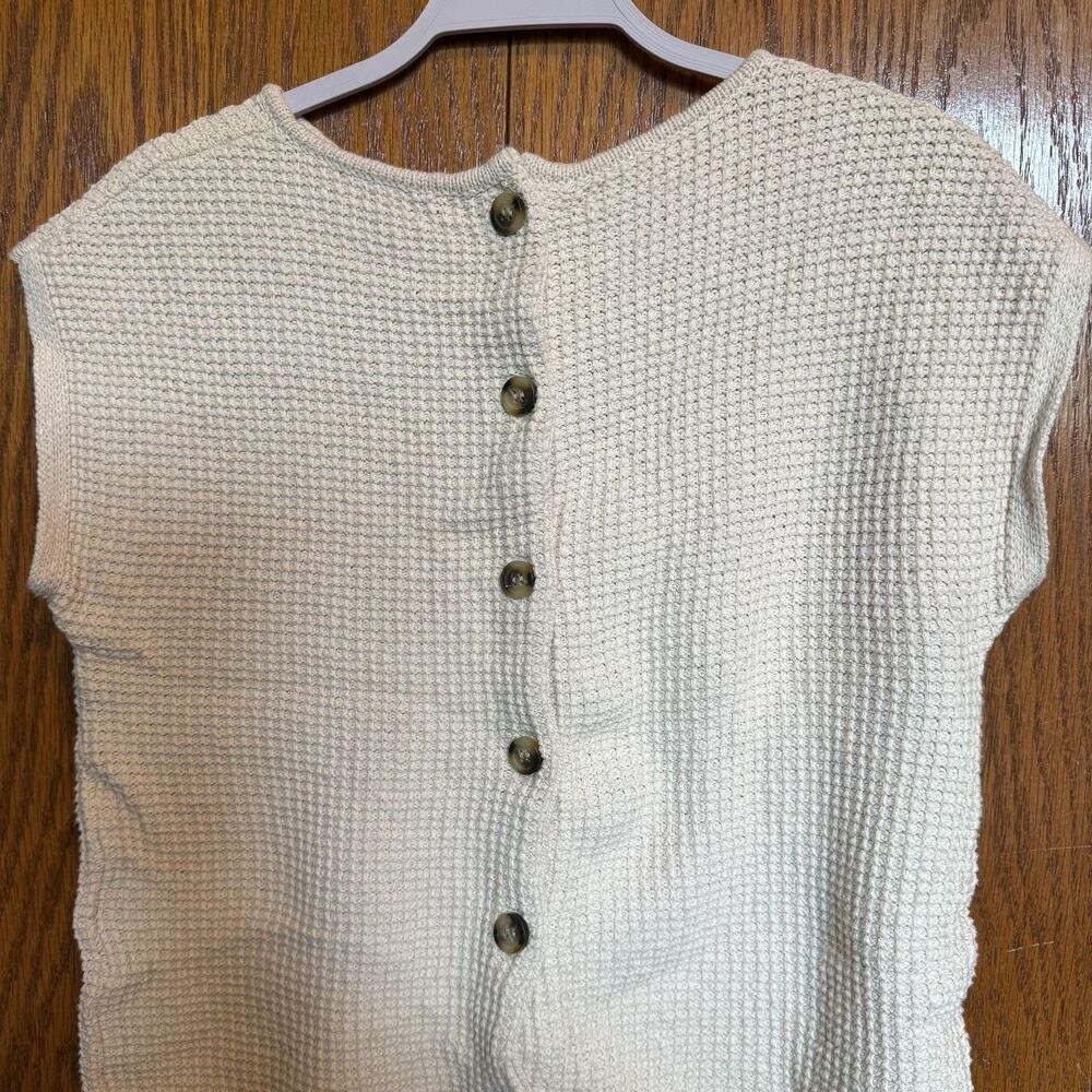 Madewell Women's Cream and Tan Shirt